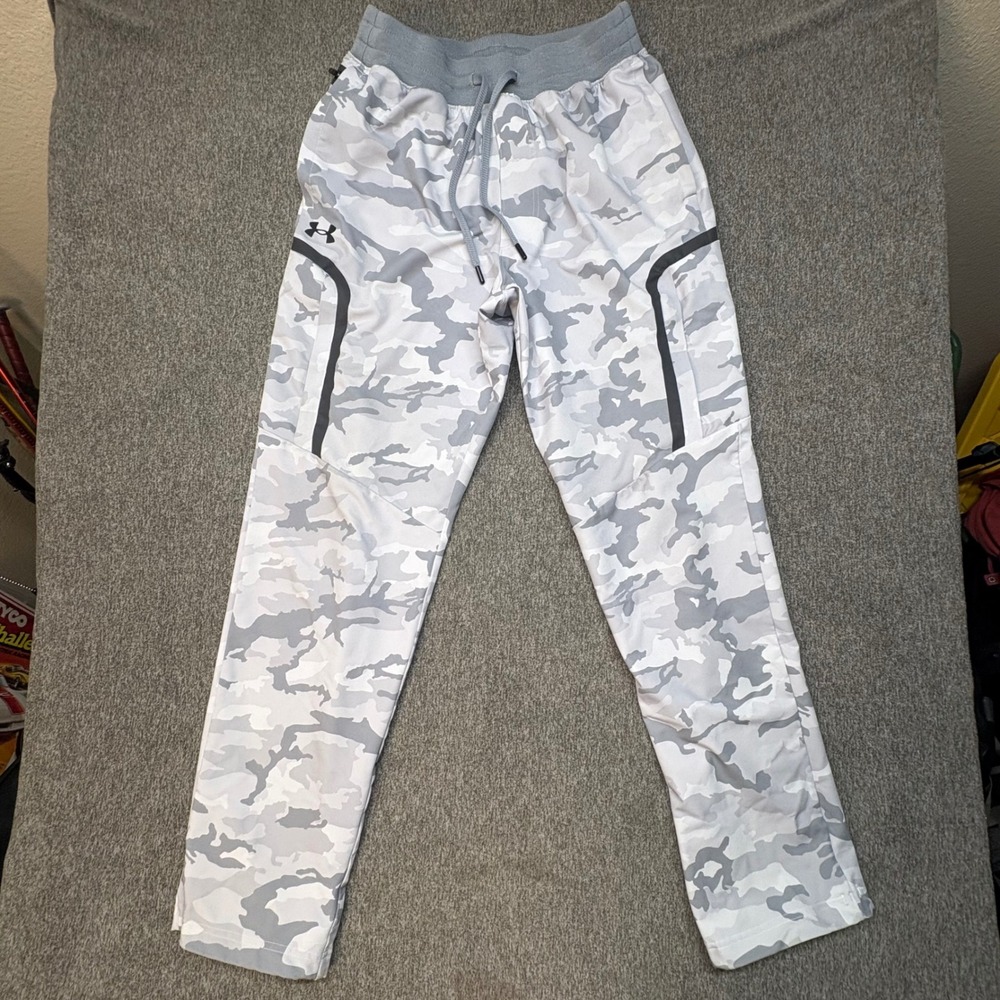 Under Armour Sportstyle Woven Print Cargo Pants Men's Medium Gray Camo